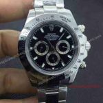 Low Price Clone Rolex Stainless Steel Daytona Black Face Mens Watch 40mm